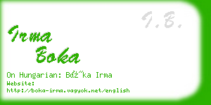 irma boka business card