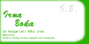 irma boka business card